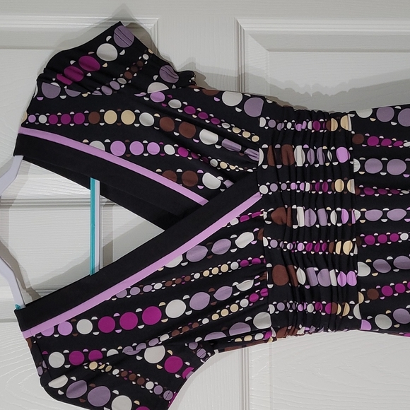 SANDRA DARREN | Cap Sleeve Double Surplice Midi Dress - Size 6 - Picture 2 of 4